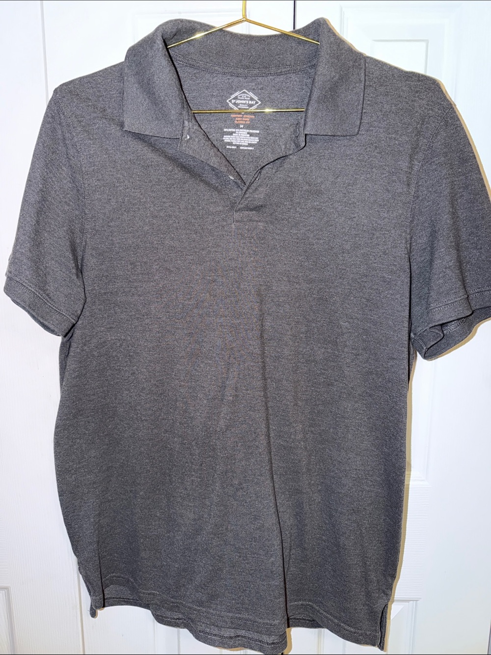 St. John's Bay Men's Charcoal Gray Polo Shirt - Short Sleeve